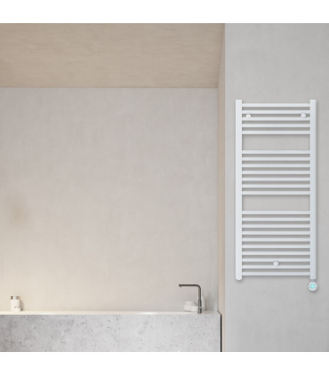 Fácula - Radiador Toallero Eléctrico Fluido Blanco Wifi Programable 700W | Modos confort, noche y antihielo