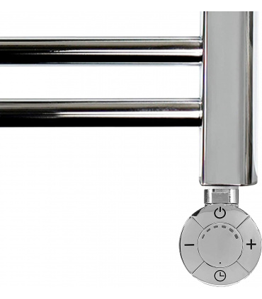 Fácula - Radiador Toallero Eléctrico Fluido Cromado 400w | Fácil manejo | Boost 2h | Temporizador 12/24h | Indicador LED