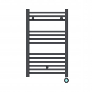 Fácula - Radiador Toallero Eléctrico Fluido Negro Wifi Programable 400W | Modos confort, noche y antihielo