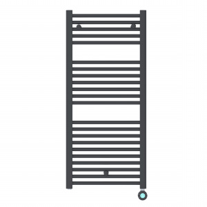 Fácula - Radiador Toallero Eléctrico Fluido Negro Wifi Programable 700W | Modos confort, noche y antihielo