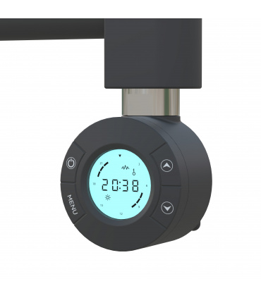 Fácula - Radiador Toallero Eléctrico Fluido Negro Wifi Programable 700W | Modos confort, noche y antihielo