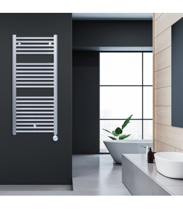Fácula - Radiador Toallero Eléctrico Fluido Cromado Wifi Programable 700W | Modos confort, noche y antihielo
