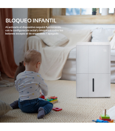 Fácula - Deshumidificador Titán 50 l/día | Modo Ventilación |  Depósito extraíble 6,5l | Secado de Ropa | Temp 1-24h