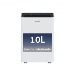 Fácula - Deshumidificador Siroco 10 l/día | Control Inteligente | Depósito extraíble 3,2l | Secado de Ropa | Temp 1-24h