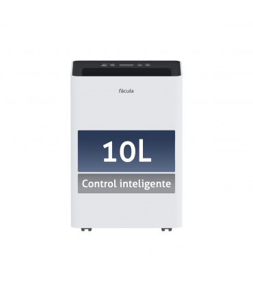 Fácula - Deshumidificador Siroco 10 l/día | Control Inteligente | Depósito extraíble 3,2l | Secado de Ropa | Temp 1-24h