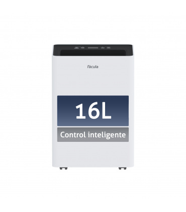 Fácula - Deshumidificador Siroco 16 l/día | Control Inteligente | Depósito extraíble 3,2l | Secado de Ropa | Temp 1-24h