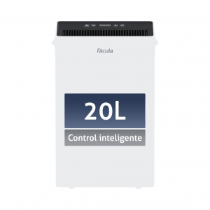 Fácula - Deshumidificador Siroco 20 l/día | Control Inteligente | Depósito extraíble 5,5l | Secado de Ropa | Temp 1-24h