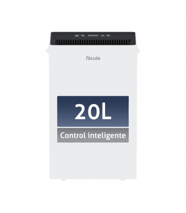 Fácula - Deshumidificador Siroco 20 l/día | Control Inteligente | Depósito extraíble 5,5l | Secado de Ropa | Temp 1-24h