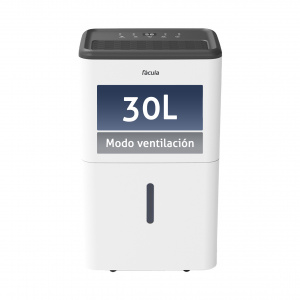 Fácula - Deshumidificador Siroco 30 l/día | Modo Ventilación |  Depósito extraíble 6,5l | Secado de Ropa | Temp 1-24h