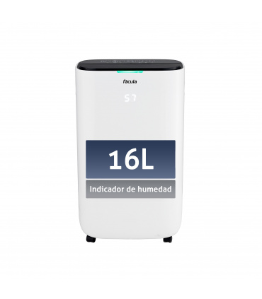 Fácula - Deshumidificador Sáhara 16L | Modo Auto | Modo secado de ropa | Modo ventilación | Temporizador 1-24h