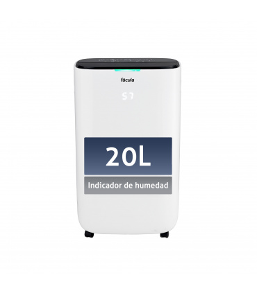 Fácula - Deshumidificador Sáhara 20L | Modo Auto | Modo secado de ropa | Modo ventilación | Temporizador 1-24h