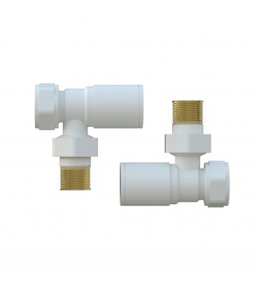 Fácula - Kit Vávula + Detentor Blanco | Medida y Conexión:1/2" | Adaptadores para tubo de Cobre Ø15 y Multicapa Ø16x2mm
