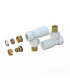 Fácula - Kit Válvula Blanco | Medida y Conexión:1/2" | Adaptadores para tubo de Cobre Ø15 y Multicapa Ø16x2mm