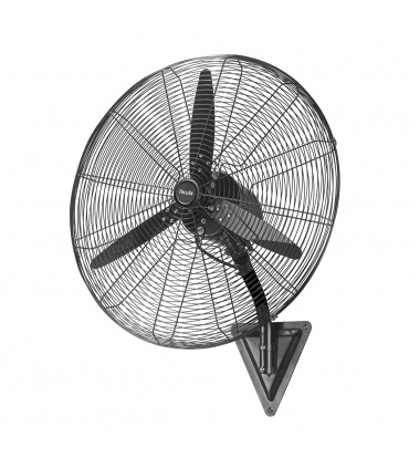 Fácula - Ventilador de pared negro Aura 200 W | 3 aspas aluminio | Oscilación | 3 velocidades | Motor de aluminio