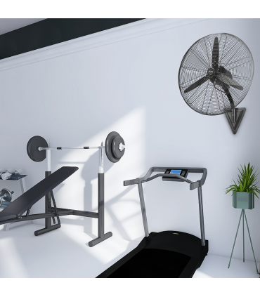 Fácula - Ventilador de pared negro Aura 200 W | 3 aspas aluminio | Oscilación | 3 velocidades | Motor de aluminio