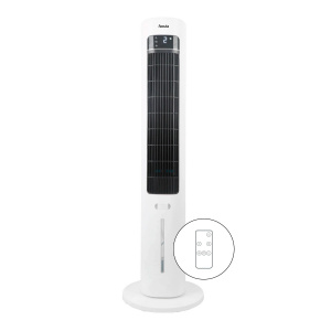 Fácula - Climatizador Evaporativo de Torre Glaciar | Depósito 3l | Aromaterapia | 3 velocidades | Temporizador | Mando
