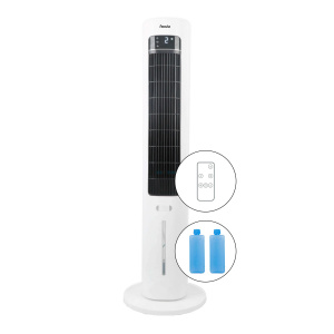 Fácula - Climatizador Evaporativo de Torre Glaciar | Depósito 3l | Aromaterapia | 3 velocidades | Temporizador | Mando