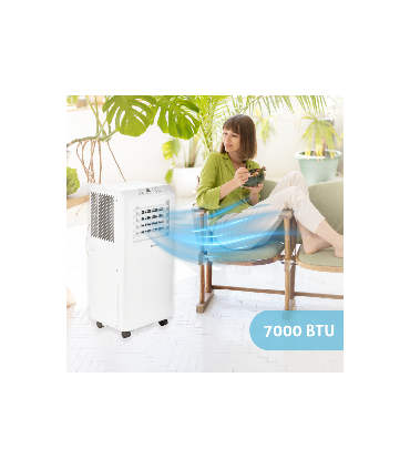Fácula - Aire acondicionado portátil Polar 7000BTU | Ventilación+deshumidificación | Temporizador | Mando | Asa y Ruedas