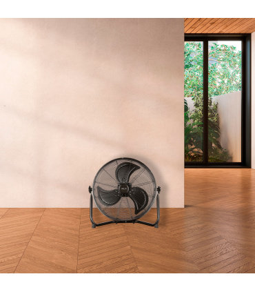 Fácula - Ventilador de suelo Helix 90w | Aspas de aluminio | Estética industrial | 3 velocidades | Ángulo ajustable