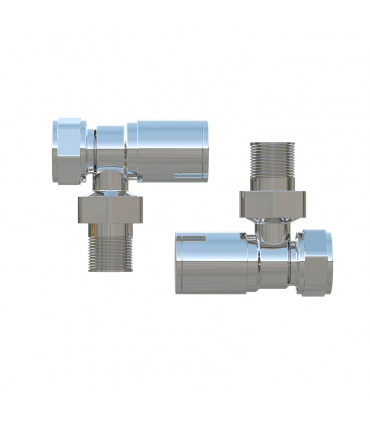 Fácula - Kit Válvula Cromado | Medida y Conexión:1/2" | Adaptadores para tubo de Cobre Ø15 y Multicapa Ø16x2mm