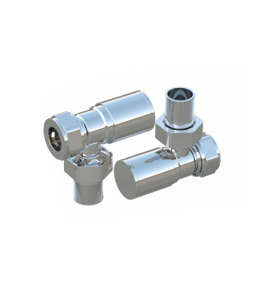 Fácula - Kit Válvula Cromado | Medida y Conexión:1/2" | Adaptadores para tubo de Cobre Ø15 y Multicapa Ø16x2mm