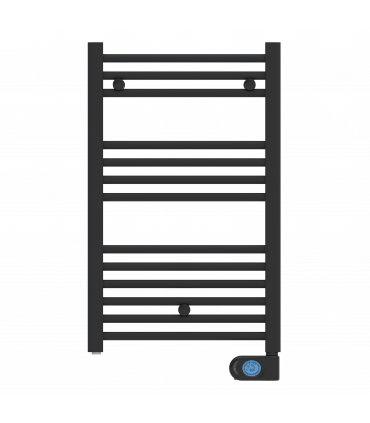 Fácula - Radiador Toallero Eléctrico Fluido Negro Programable 400w | Boost 2h | Bloqueo de teclado | Ventanas abiertas