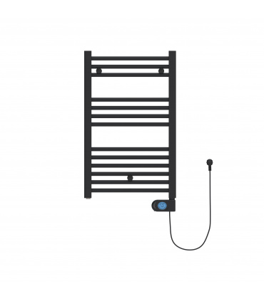 Fácula - Radiador Toallero Eléctrico Fluido Negro Programable 400w | Boost 2h | Bloqueo de teclado | Ventanas abiertas