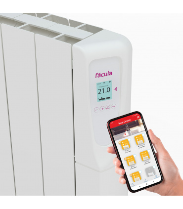 Fácula - Emisor Fluido Z WiFi Directo 1000W | Programación diaria/sem | Control por voz | APP Compatible: iHeatControl