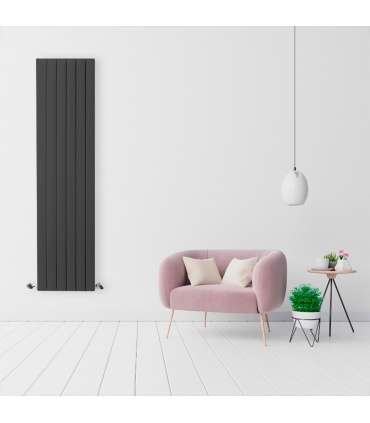 Fácula - Radiador Toallero DE AGUA Olimpo Antracita 1800x459mm | (NO Eléctrico) | 4 soportes+purgador | Conexiones4x1/2"