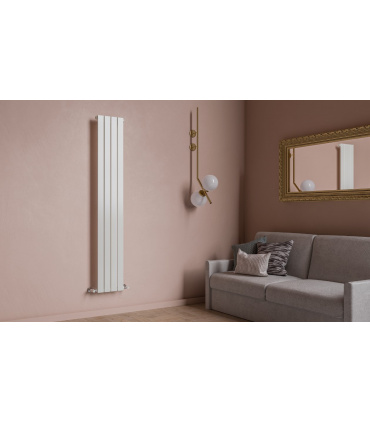 Fácula - Radiador Toallero DE AGUA Olimpo Blanco 1800x309mm | (NO Eléctrico) | 4 soportes+purgador | Conexiones 4x1/2"