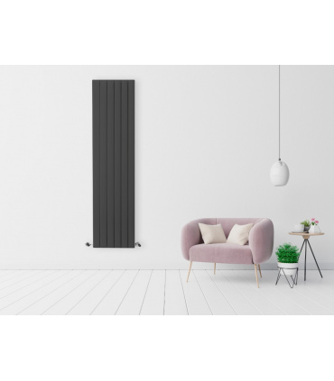 Fácula - Radiateur Serviette À EAU Olimpo Anthracite 1800x459mm | 4 supports + purgeur | Connexions 4x1/2"