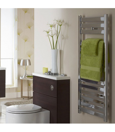 Fácula - Radiador Toallero DE AGUA Gala Cromado 1150x500mm | (NO Eléctrico) | 3 soportes+purgador | Conexiones 3x1/2")